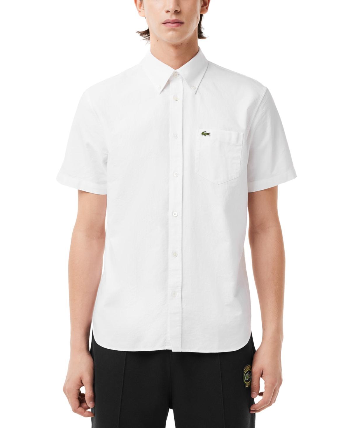 Lacoste Mens Short Sleeve Button-Down Oxford Shirt - F2w Abysm/ Product Image