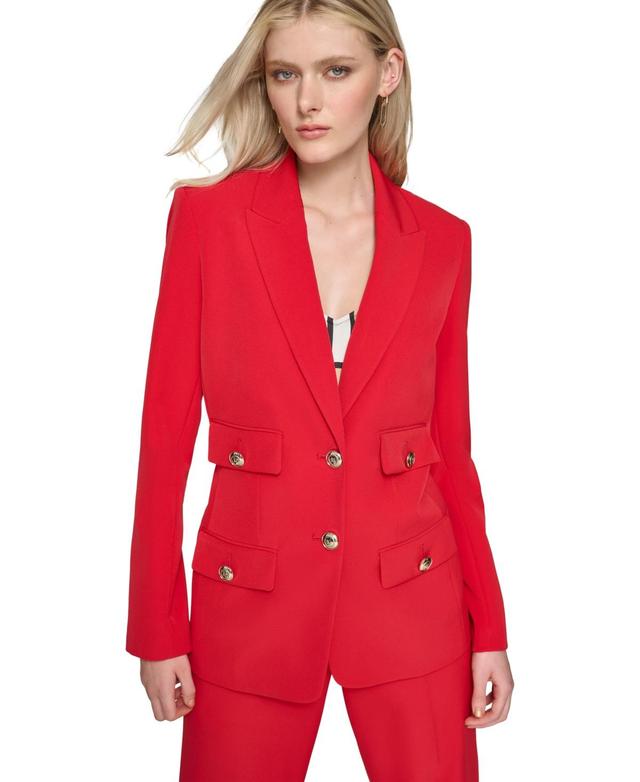 Karl Lagerfeld Womens Two-Button Notched-Collar Blazer Product Image