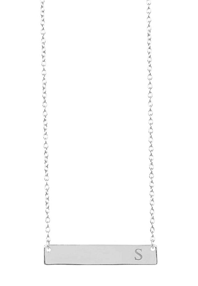 Silver Bar Initial Necklace Product Image