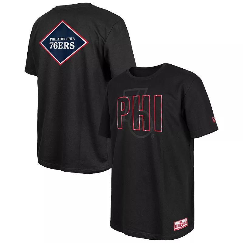 Mens New Era Black Philadelphia 76ers 2023/24 City Edition Elite Pack T-Shirt Product Image