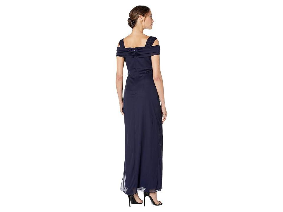 Alex Evenings Long Cold Shoulder Dress with Cowl Neckline Women's Dress Product Image