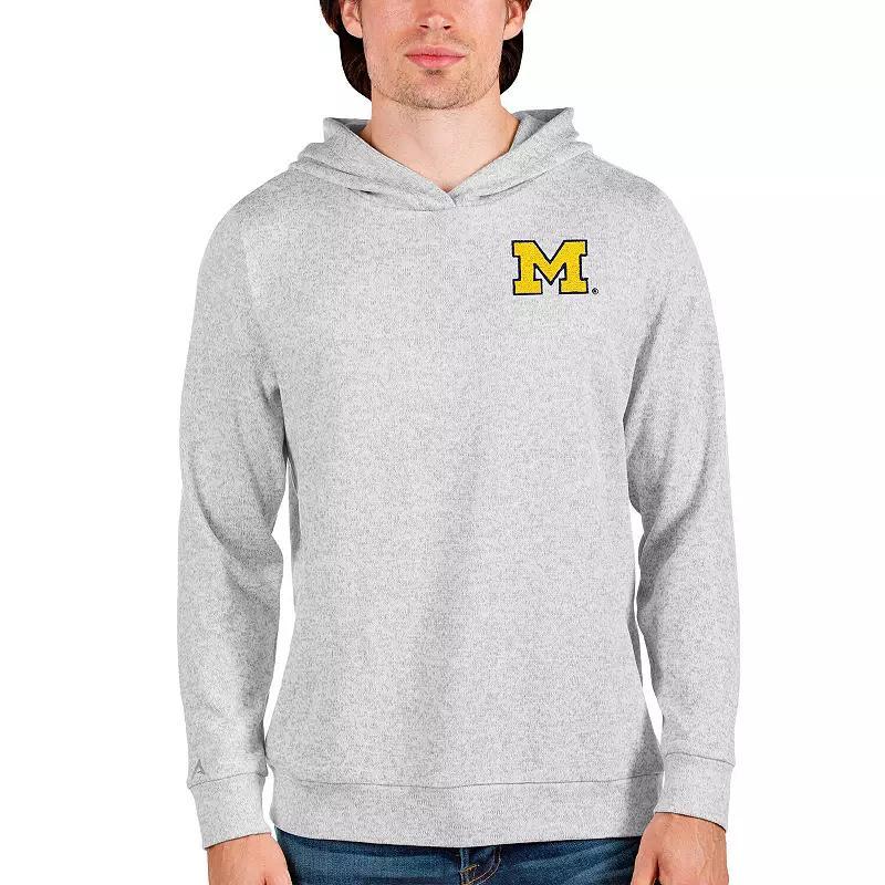 Mens Antigua Heathered Gray Michigan Wolverines Absolute Pullover Hoodie Product Image