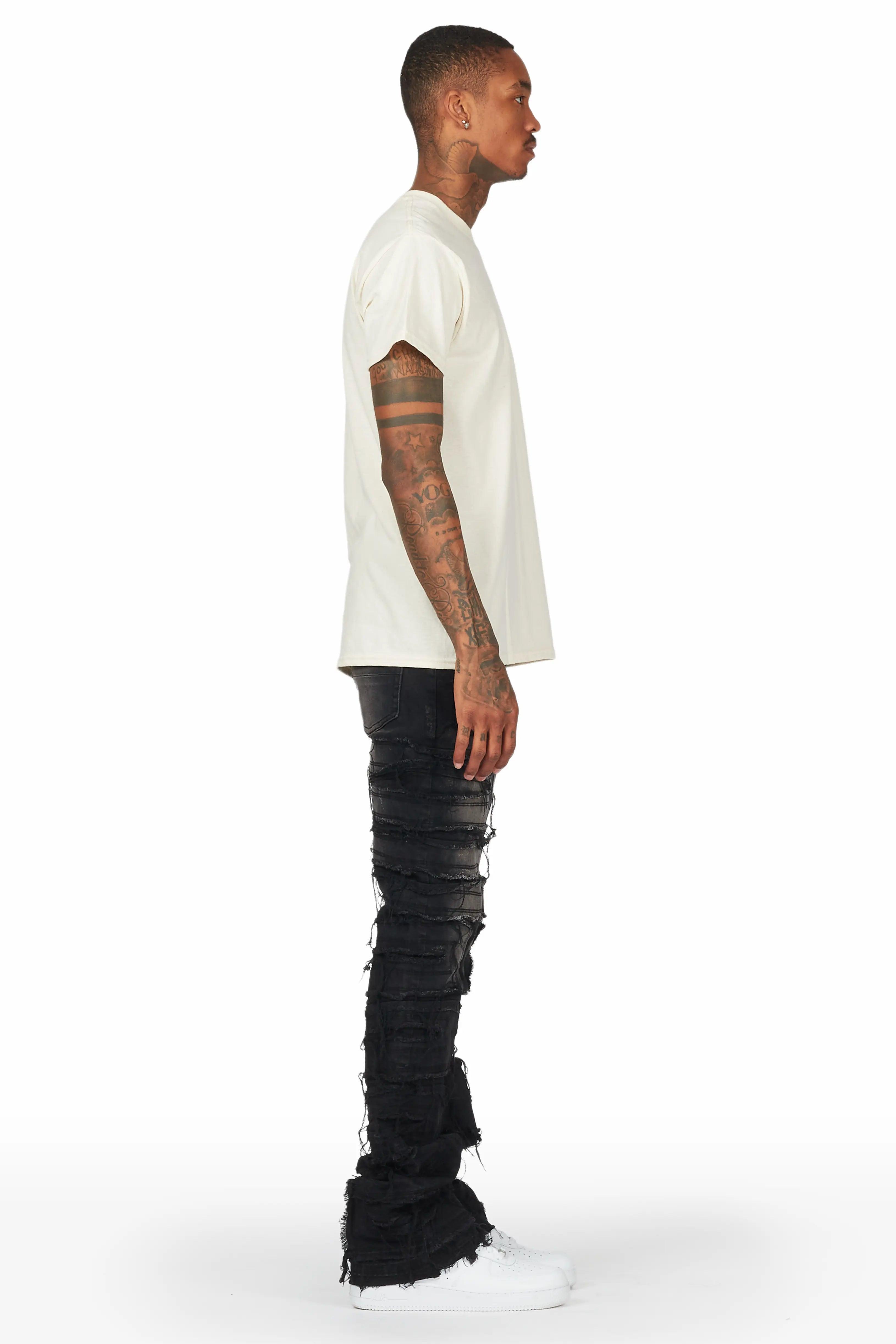 Wayland Dark Grey Stacked Flare Jean Male Product Image