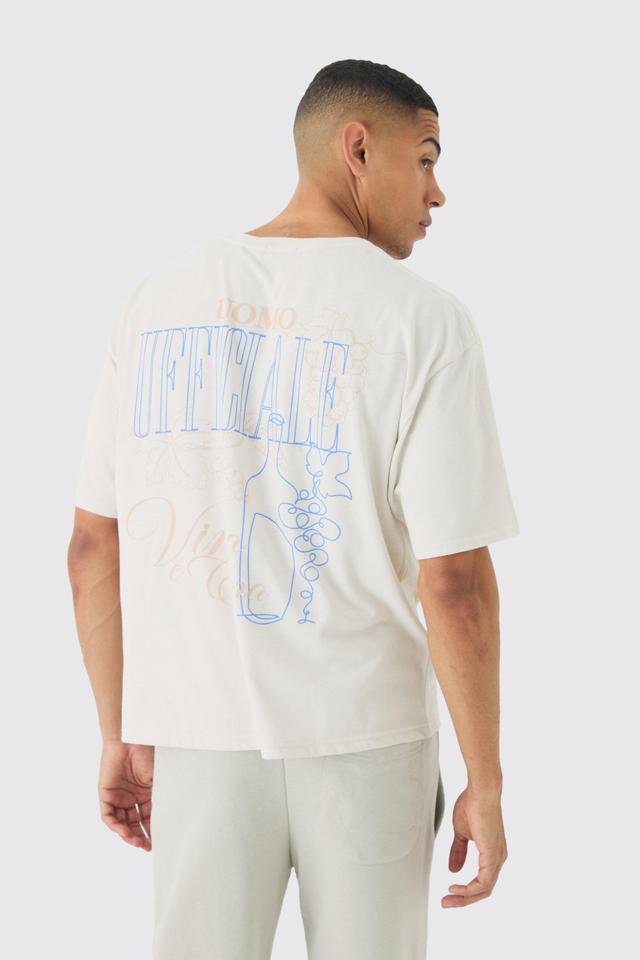 Oversized Boxy Vino Wash Print T-Shirt | boohooMAN USA Product Image