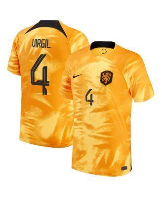 Mens Nike Virgil Van Dijk Orange Netherlands National Team 2022/23 Home Breathe Stadium Replica Player Jersey - Orange Product Image