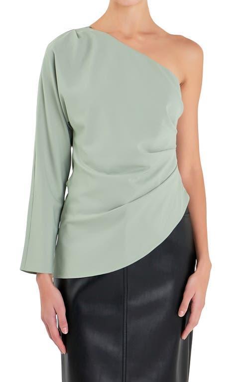 Grey Lab Gathered One-Shoulder Asymmetric Top Product Image