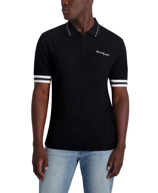 Mens Logo-Embroidered Short-Sleeve Polo Sweater Product Image