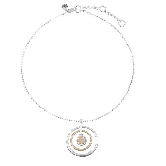 Bella Uno Worn Two-Tone Open Ring Pendant Necklace, Womens, Size: 16+3, Two Tone Product Image