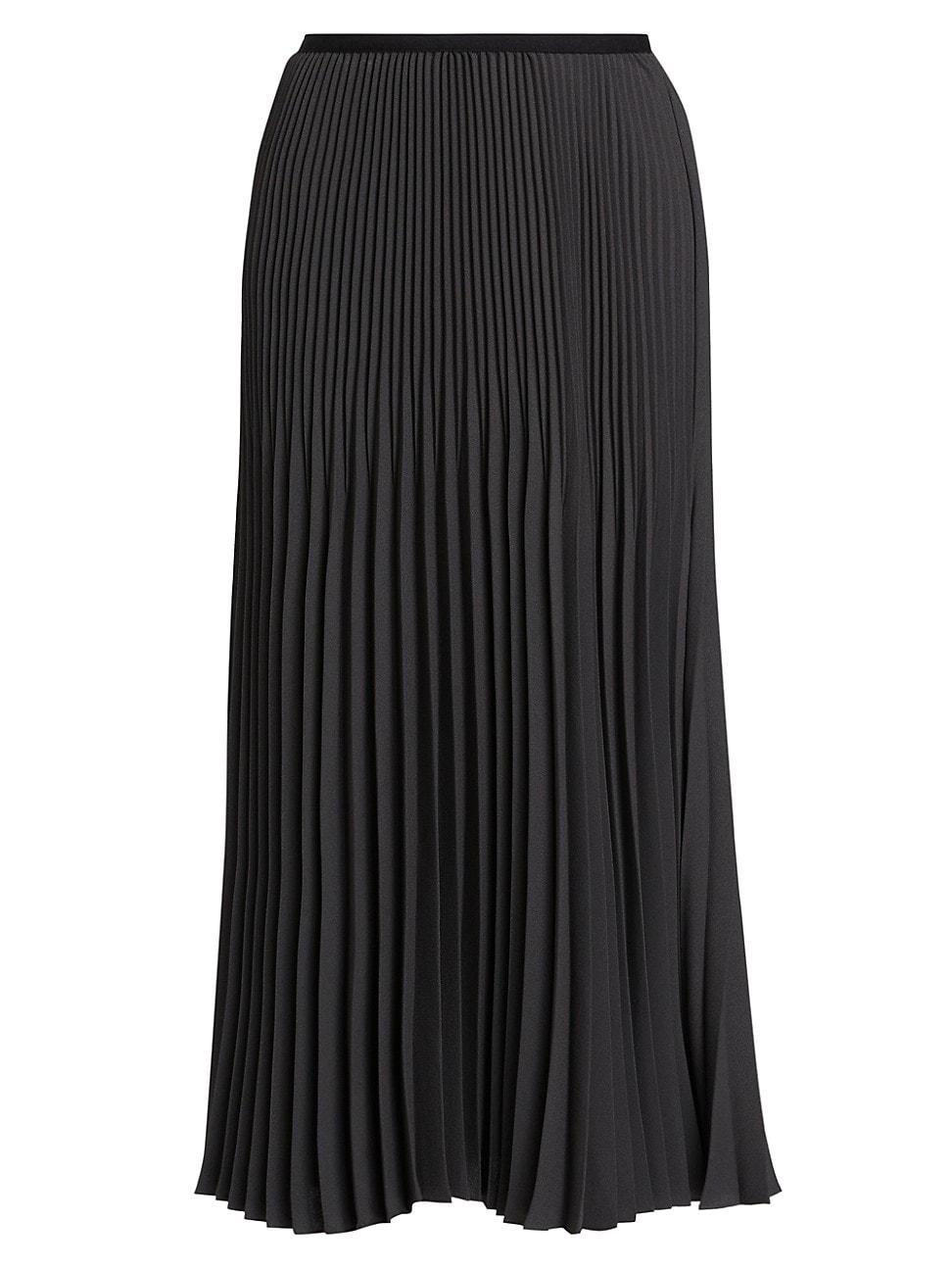 Womens Matte Pleated Midi Skirt Product Image