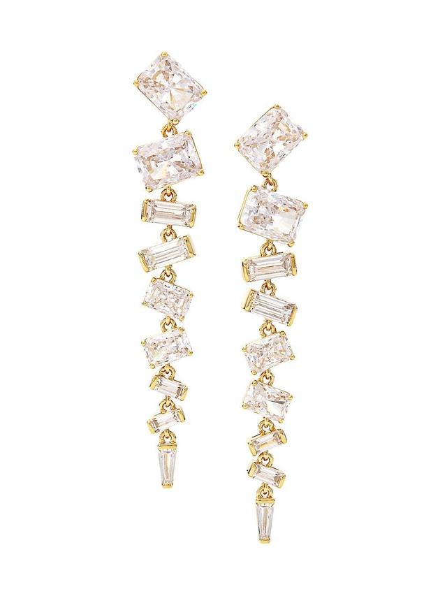 Womens Revelry 18K-Gold-Plated & Cubic Zirconia Linear Drop Earrings Product Image