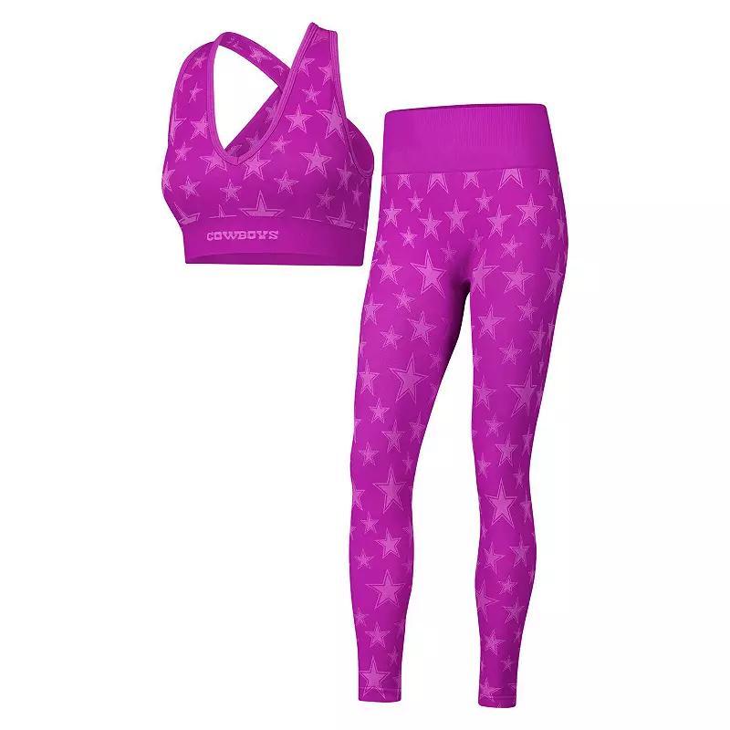 Womens Dallas Cowboys Seamless Bra & Legging Knit Set Product Image