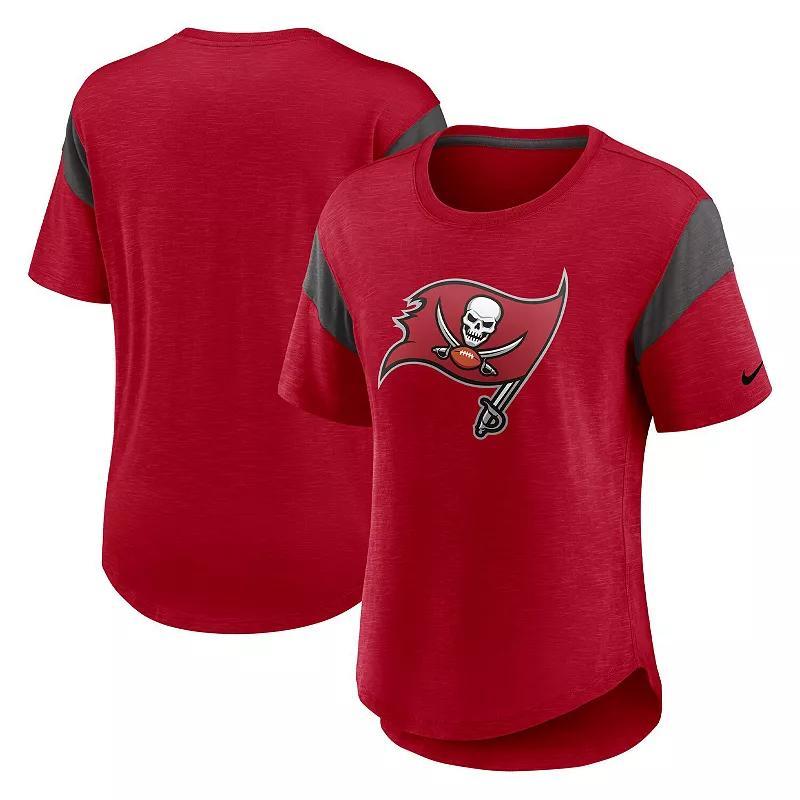 Womens Nike Heather Red Tampa Bay Buccaneers Primary Logo Fashion Top Product Image