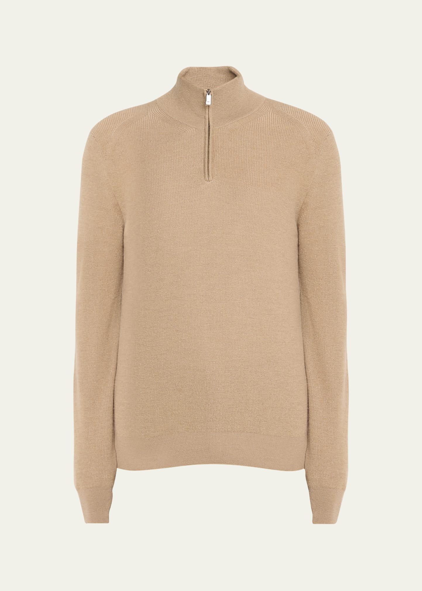 Mens Cashmere-Wool Quarter-Zip Sweater Product Image