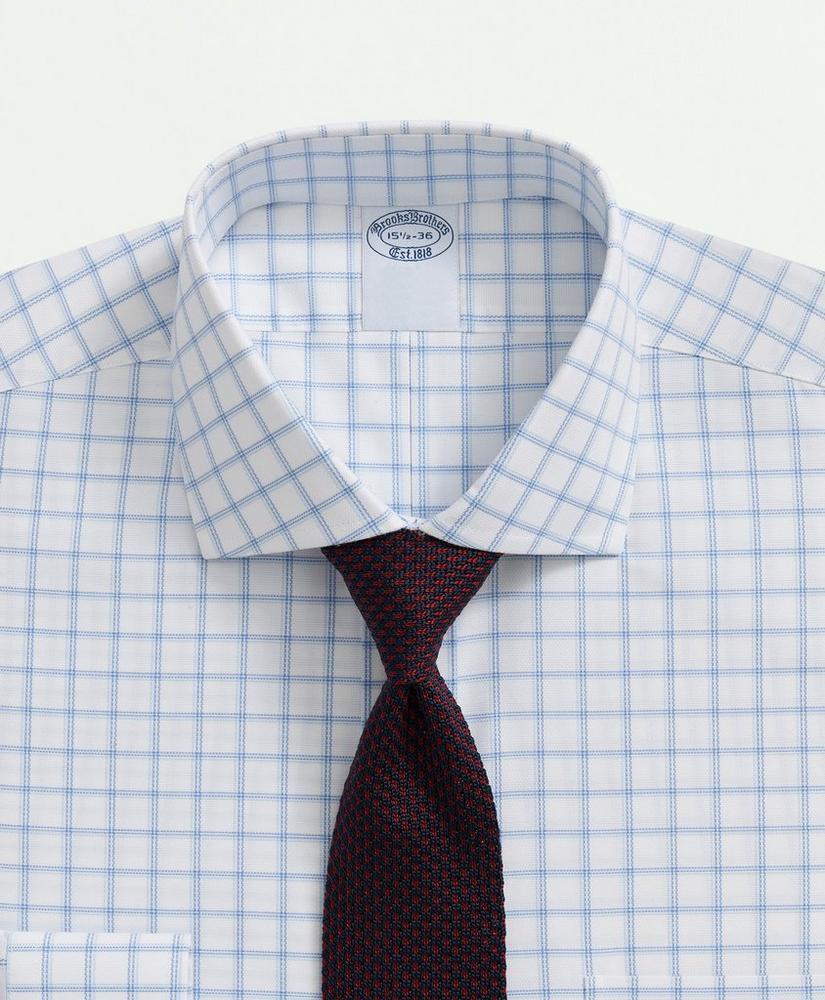 Big & Tall Stretch Supima® Cotton Non-Iron Royal Oxford English Collar, Windowpane Dress Shirt Product Image