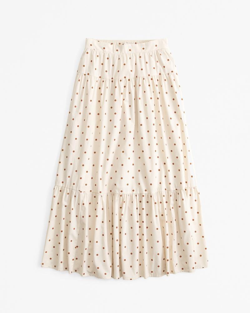 Poplin Tiered Maxi Skirt Product Image