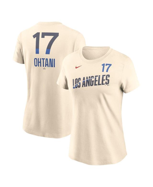 Nike Womens Shohei Ohtani Cream Los Angeles Dodgers 2024 City Connect Fuse Name Number T-Shirt Product Image