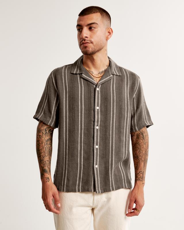 Camp Collar Summer Linen-Blend Shirt Product Image