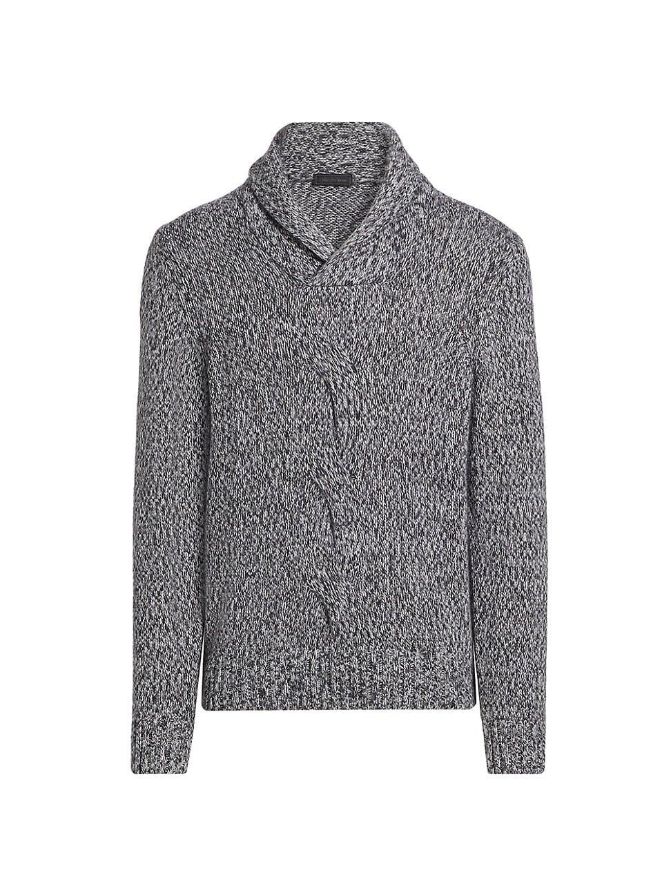 Mens COLLECTION Twisted Yarn Shawl Pullover Sweater Product Image