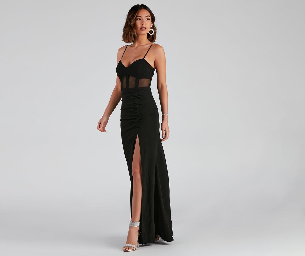 Alexia Formal High Slit Illusion Dress Product Image