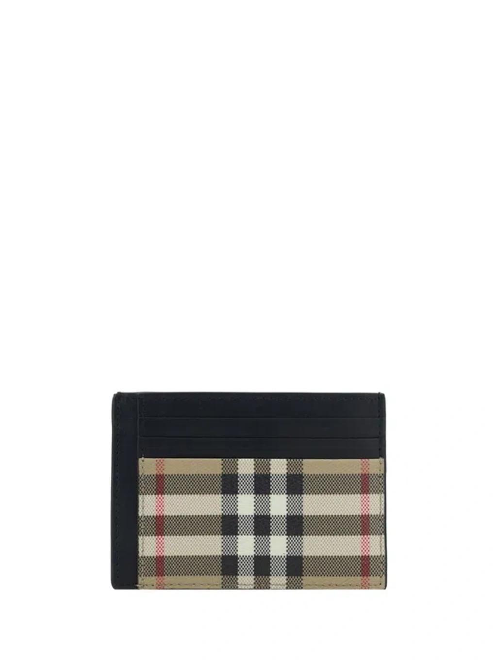 BURBERRY Checked Logo Engraved Cardholder In Multi Product Image