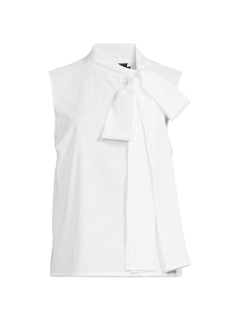 Womens Bow Linen Blouse product image