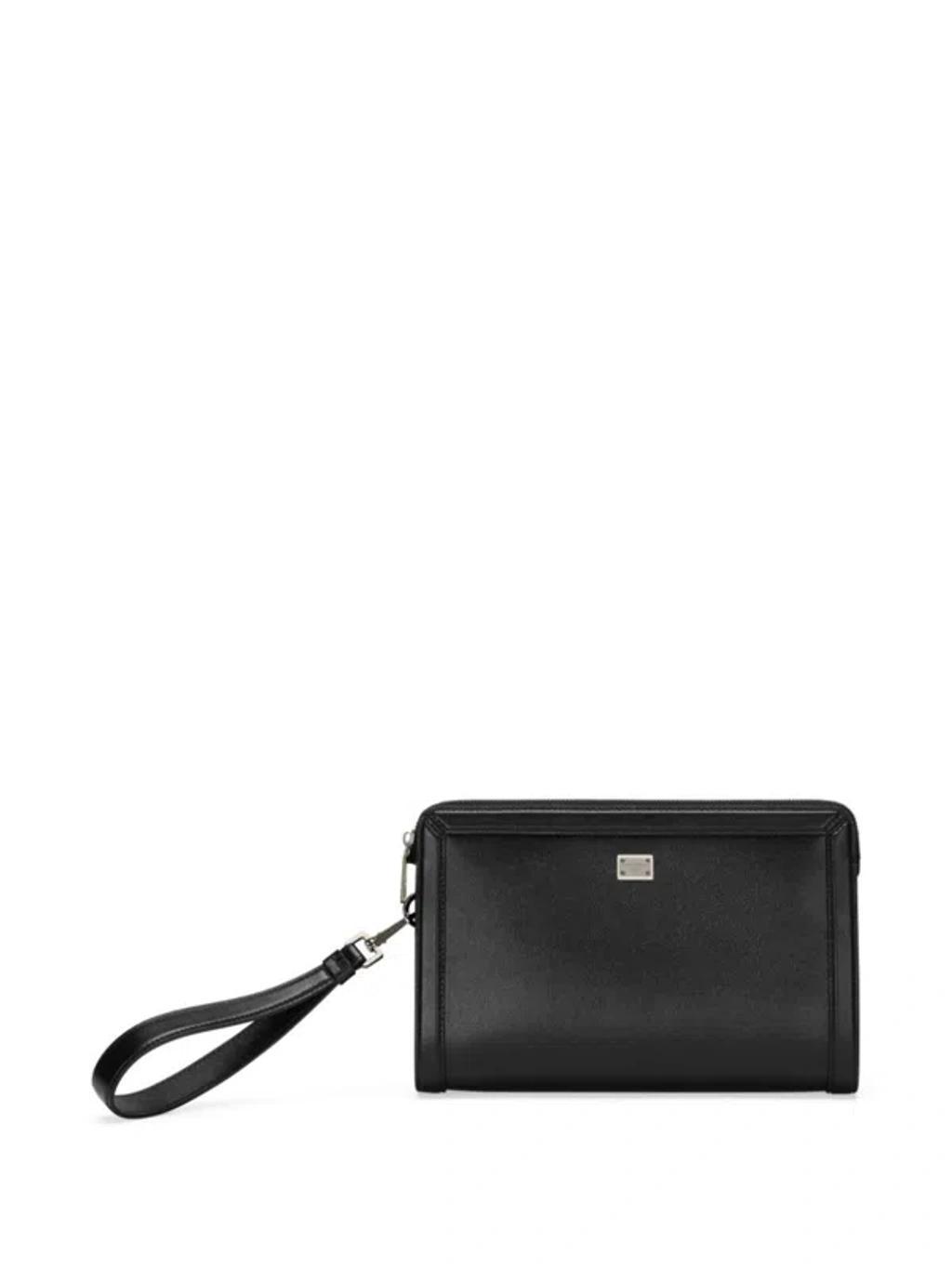 Logo-plaque Clutch Bag In Black Product Image