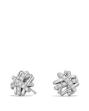 Womens Crossover Earrings with Diamonds/11mm Product Image