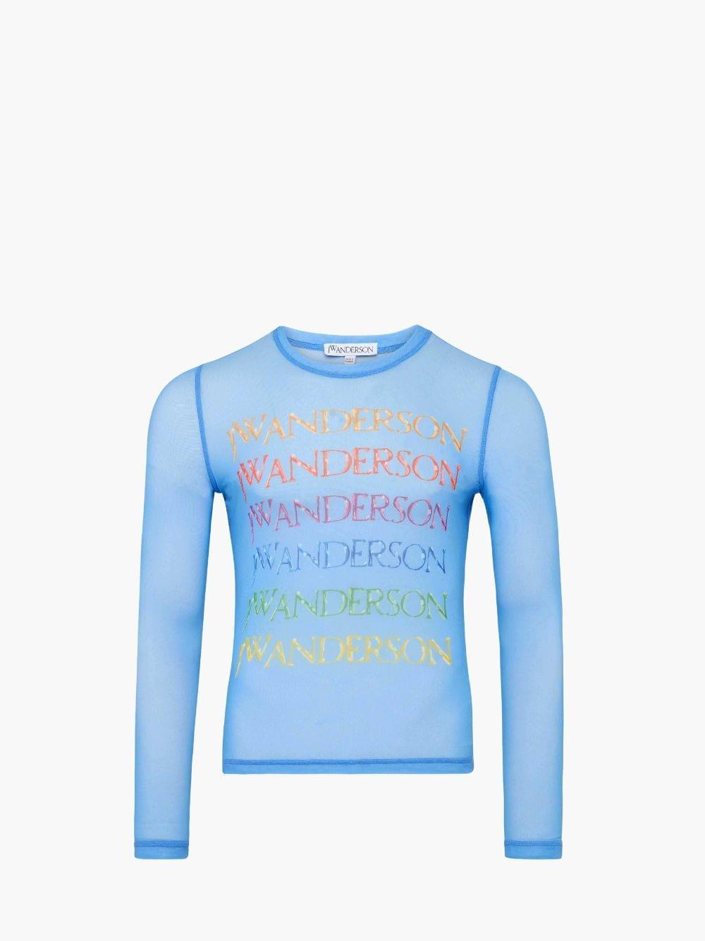 SHEER LONG SLEEVE TOP - PRIDE CAPSULE in blue | JW Anderson US  Product Image