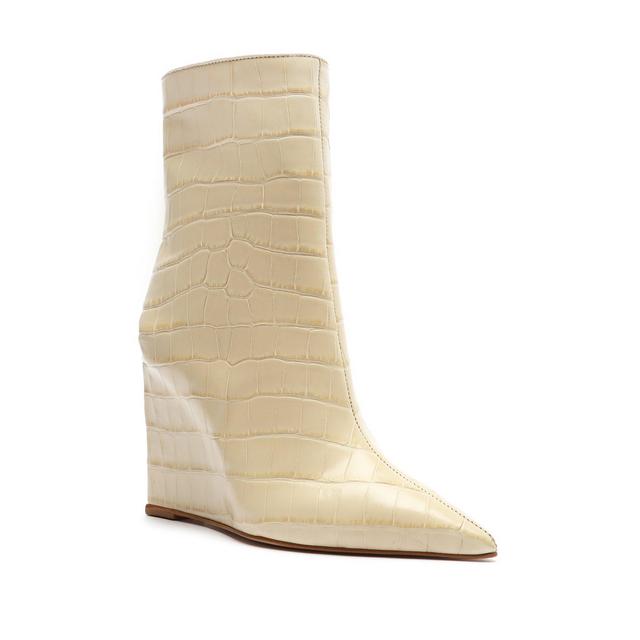 Asya Crocodile-Embossed Leather Bootie Female Product Image