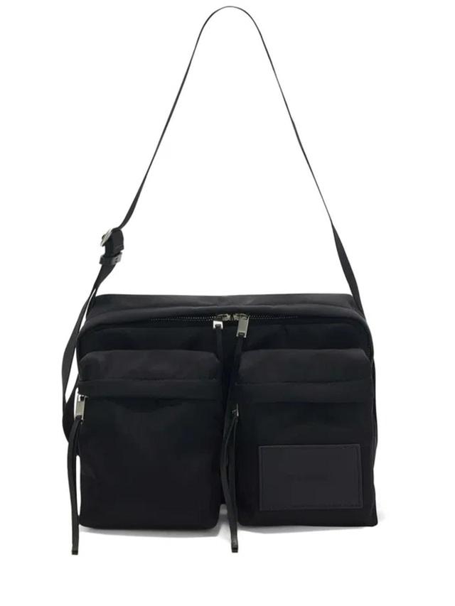 JIL SANDER Outdoor Canvas Shoulder Bag In Black Product Image