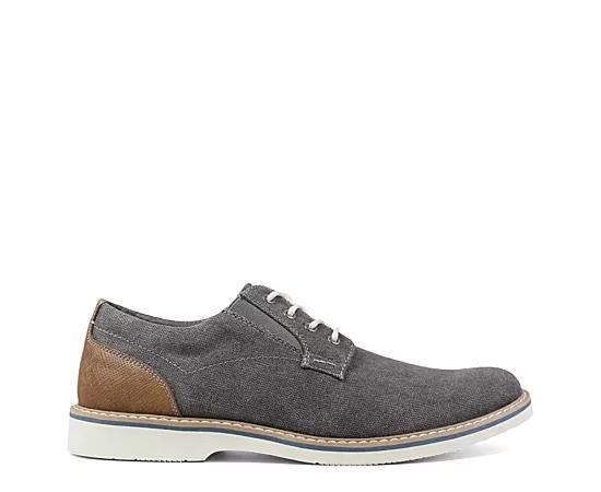 Nunn Bush Barklay Mens Canvas Oxford Shoes Grey Light Blue Product Image