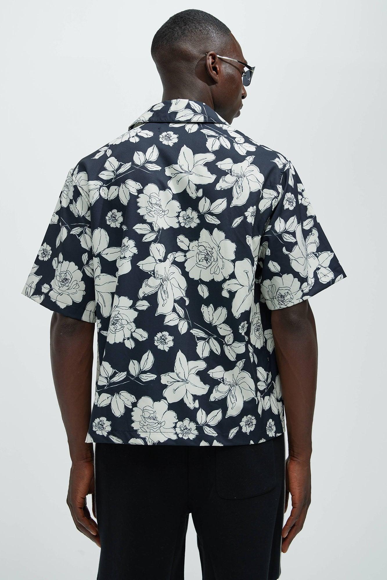 Zeke Floral Shirt - Black/White Product Image