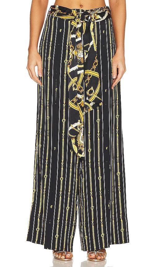 Womens Chain-Print Silk Wide-Leg Pants Product Image