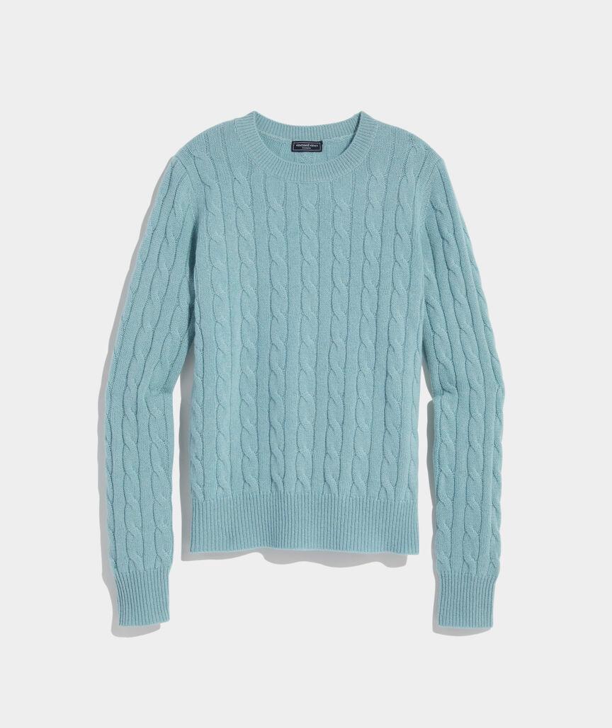 Cashmere Classic Cable Crewneck Sweater Product Image