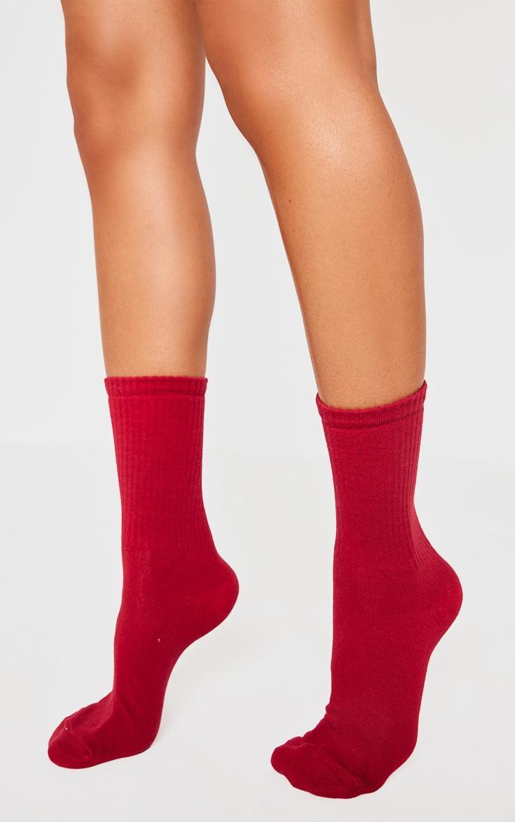 Burgundy Tonal 3 Pack Socks Product Image