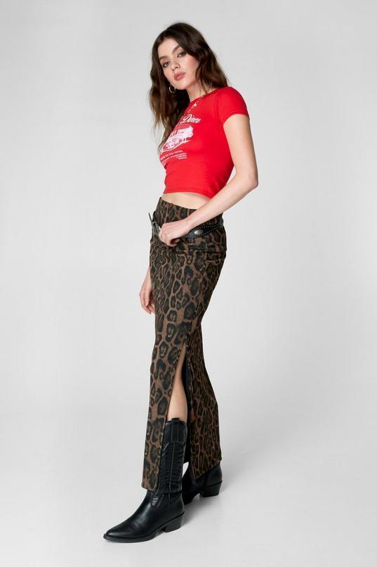 Leopard Print Maxi Skirt Product Image