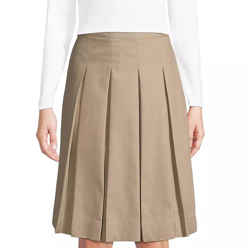 Womens Lands End School Uniform Box Pleat Skirt Classic Blue product image