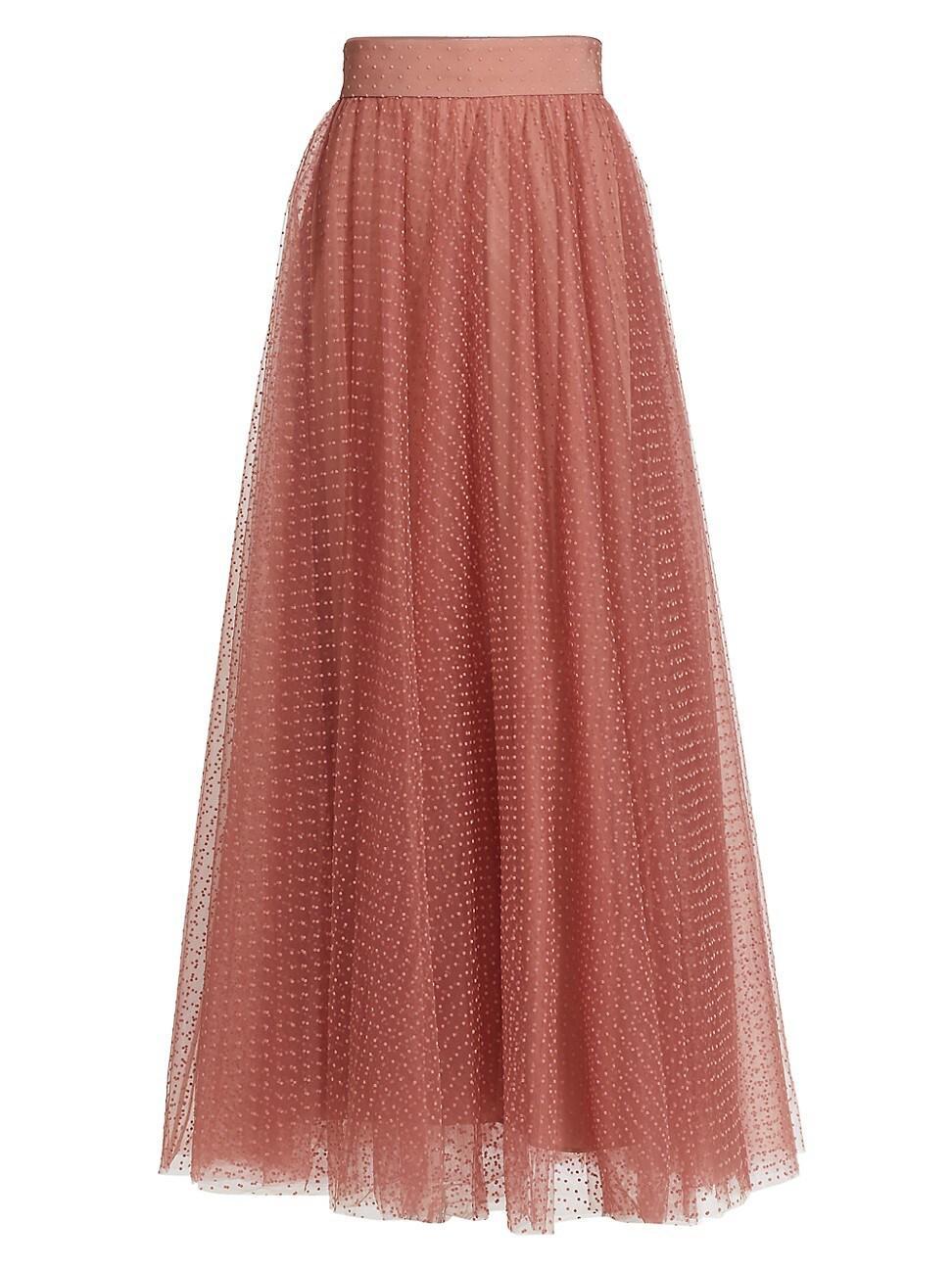 Womens Polka Dot Tulle Maxi Skirt Product Image