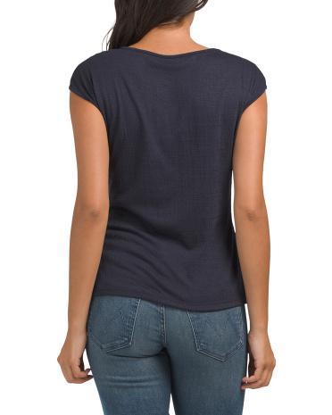 Cap Sleeve Top With Neck Detail for Women product image