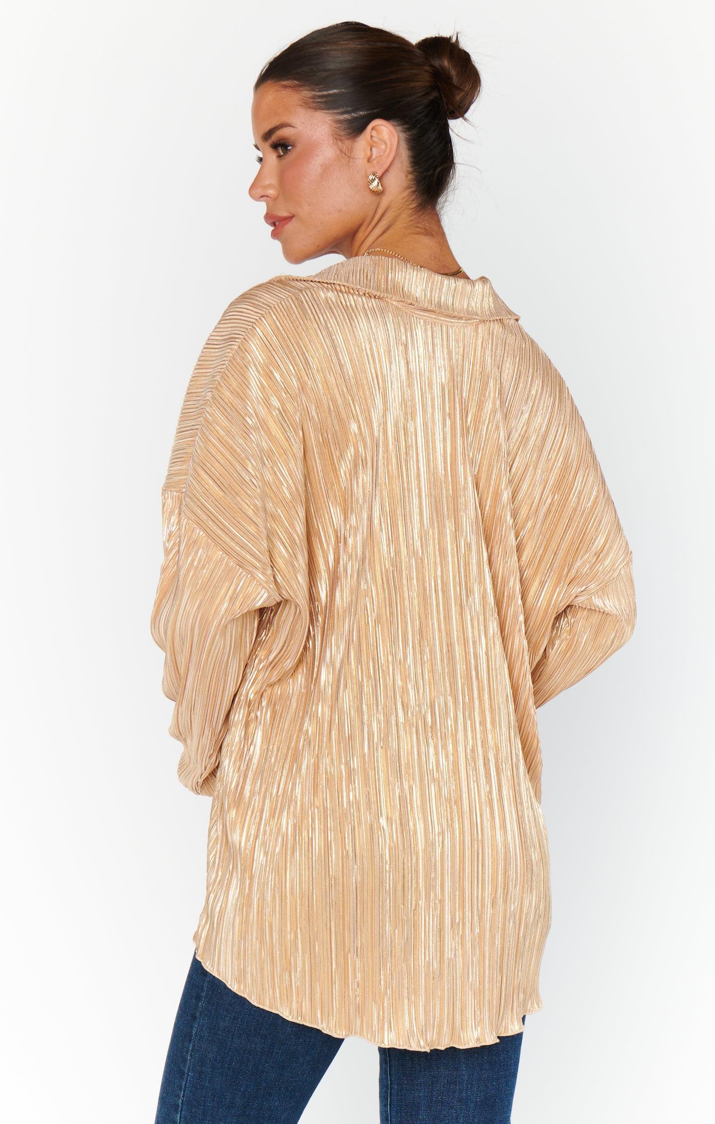 Everywhere Top ~ Gold Pleat Product Image