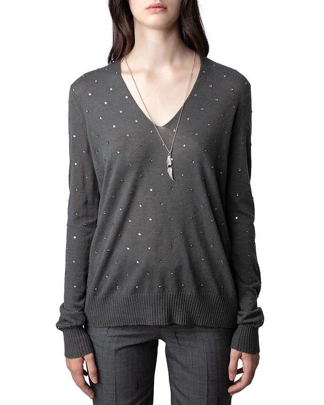 Zadig & Voltaire Elya Diamante Cashmere Sweater Product Image