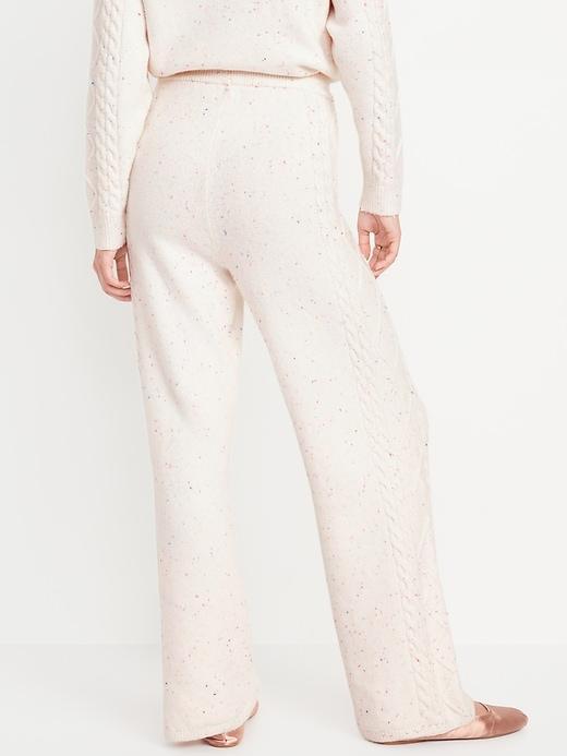 SoSoft Cable-Knit Wide-Leg Sweater Pants Product Image