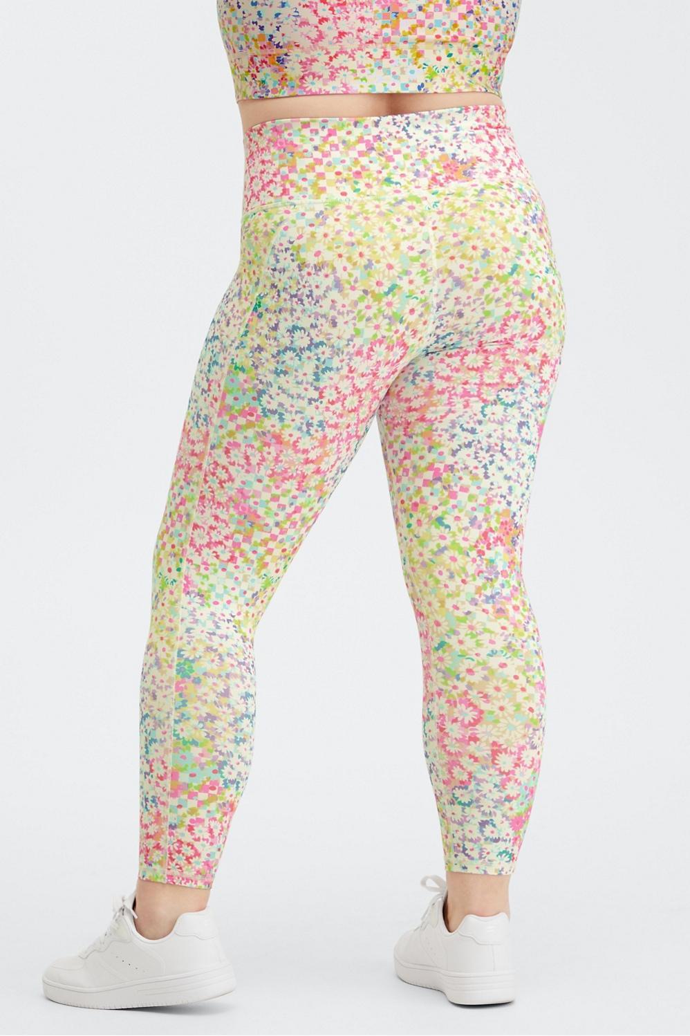 Fabletics Define High-Waisted 7/8 Legging Womens Patchwork Daisy plus Size 4X Product Image