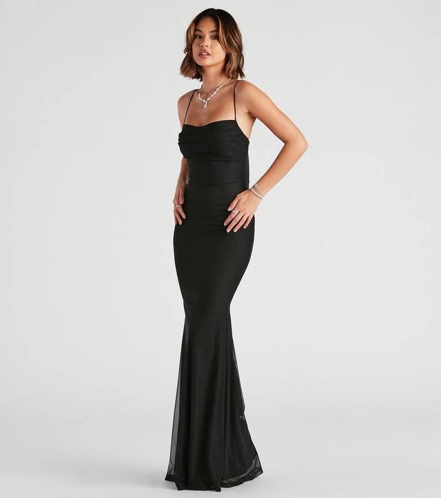 Addison Glitter Mesh Formal Dress Product Image