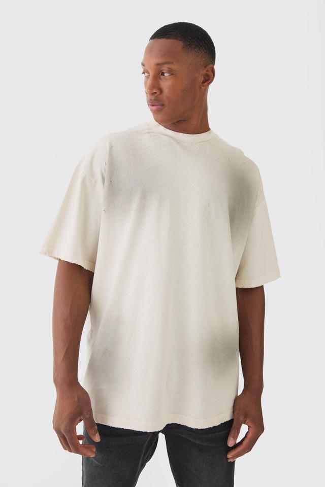 Premium Oversized Top Stitched & Washed T-shirt | boohooMAN USA Product Image