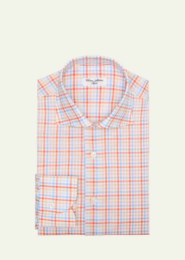 Mens Cotton-Linen Plaid Sport Shirt Product Image