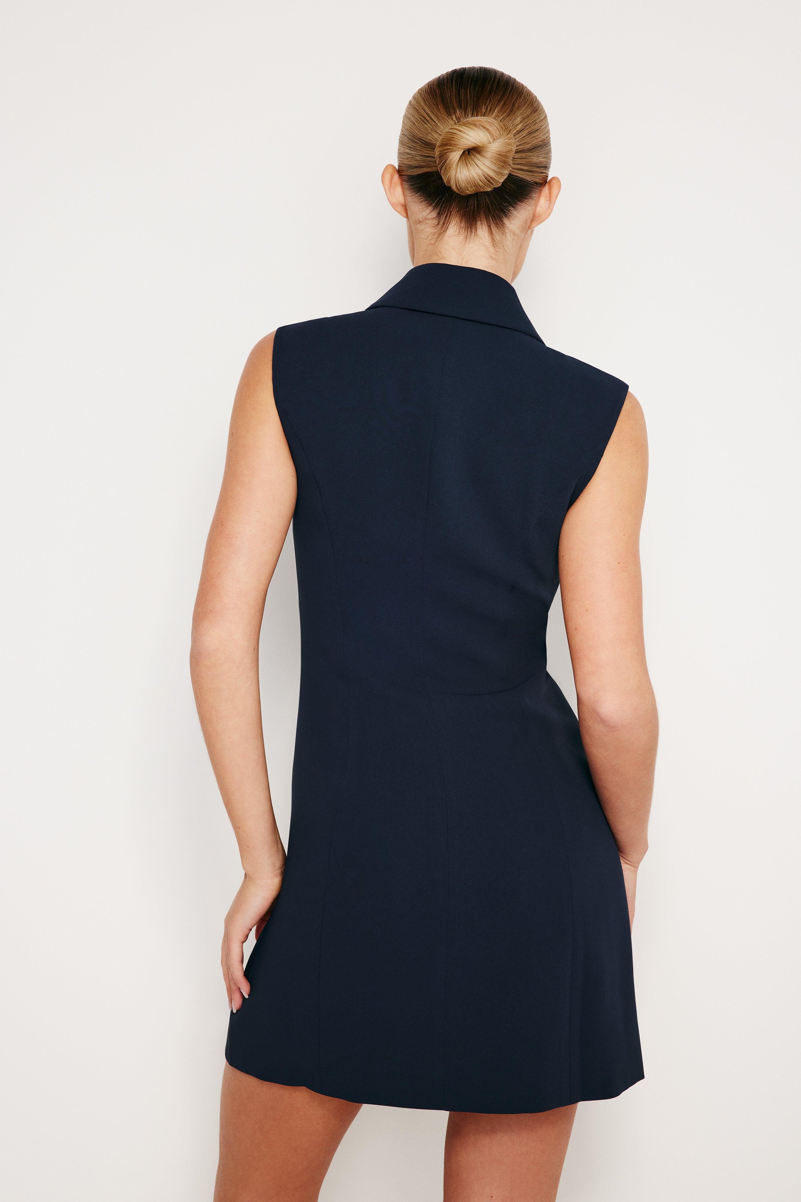 LUXE SUITING MINI DRESS | NEW NAVY002 Product Image