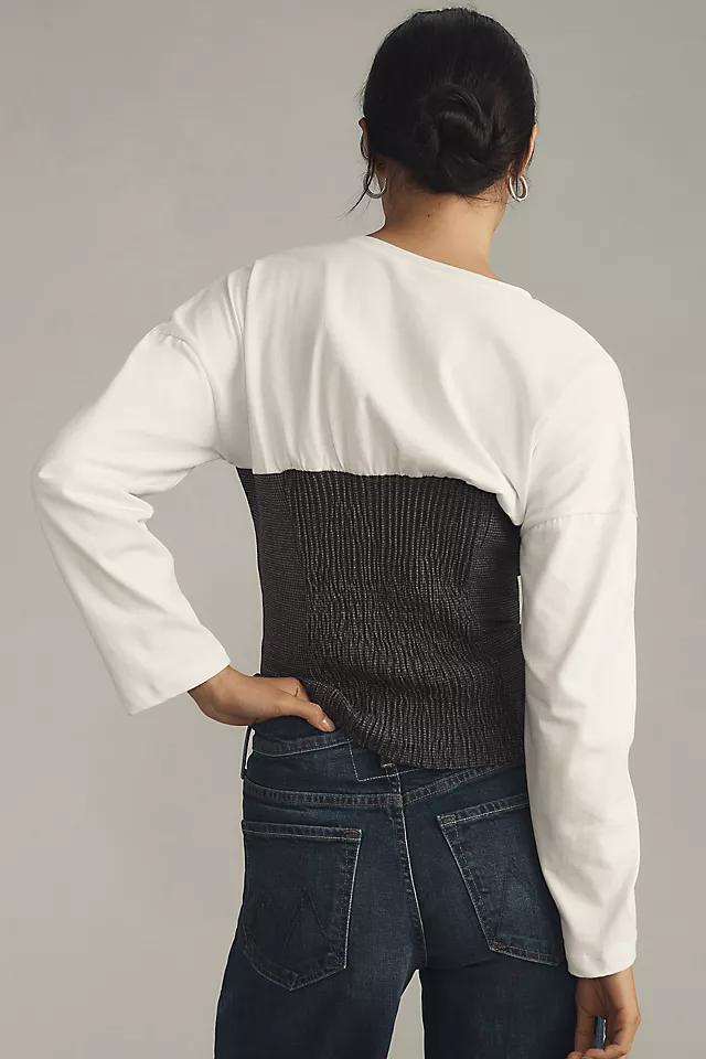 Maeve Twofer Long-Sleeve Corset Top Product Image