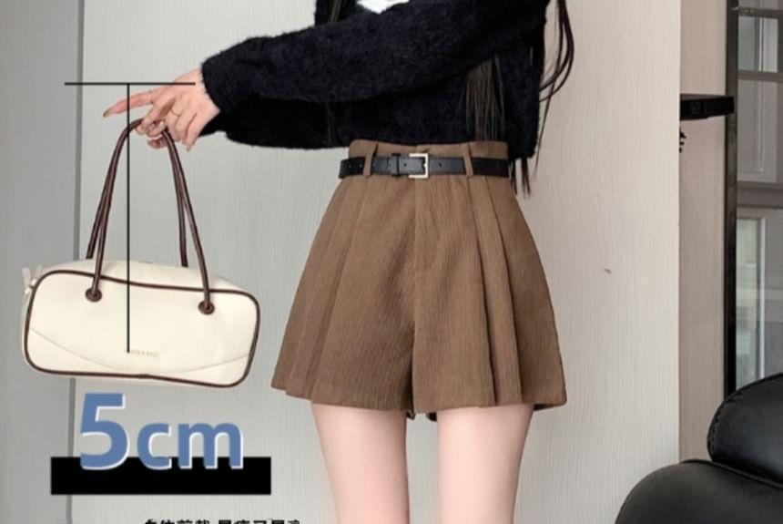 High Waist Plain Pleated Skort Product Image