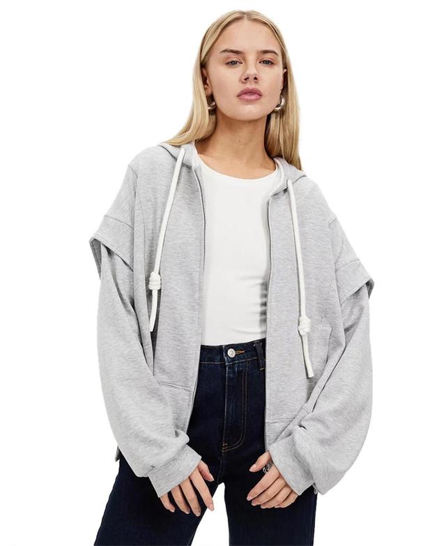 Belle & Bloom Womens No Ordinary Love Zip Hoodie Grey marle Product Image